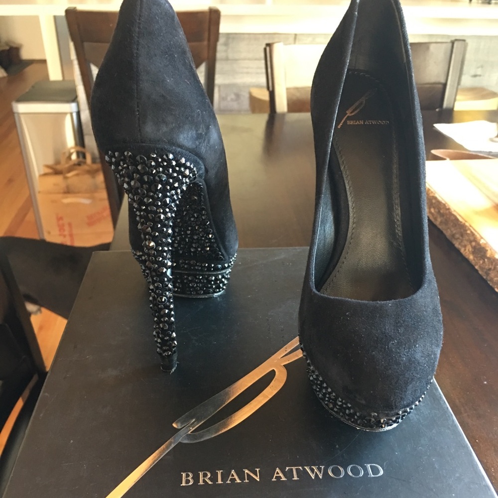 Brian Atwood black pumps with black studs